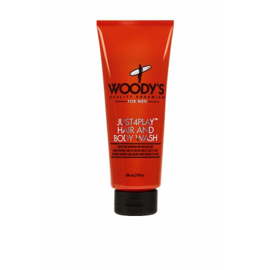 Woody's Just4play prausiklis kūnui ir plaukams, 236 ml
