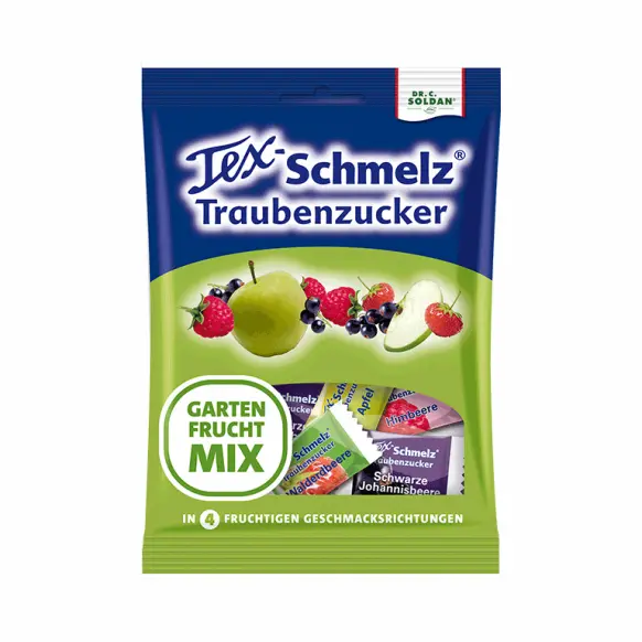 TEX-Schmelz® dekstrozės saldainiai Sodo vaisių miksas, 75g