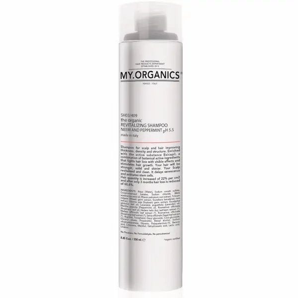 My.Organics Revitalizing Shampoo Neem and Peppermint Atgaivinantis šampūnas su nimbamedžiu ir pipirmėte (pH 5.5), 250ml