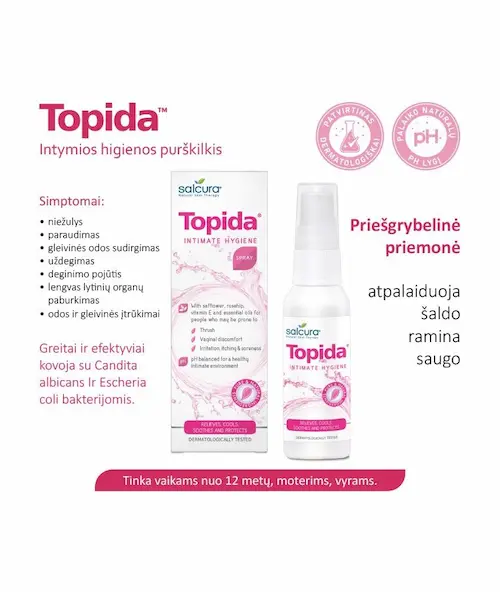 Salcura Topida Intimate Hygiene Spray intymios higienos purškiama priemonė, 50ml3