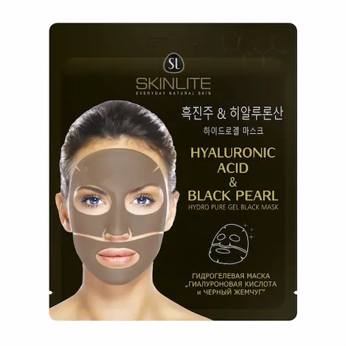 Skinlite "Hyaluronic Acid & Black Pearl" hidrogelio veido kaukė, 1 vnt